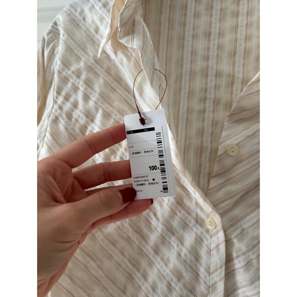 Moosaya Striped Button Down Shirt Large - Picture 4 of 8